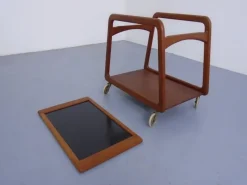 Pamono Danish Teak Bar Cart with Removable Tray from Silva, Denmark, 1960s Clearance