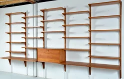 Pamono Danish Teak 5-Bay Cado Modular Shelving System Bookshelf Library by Poul Cadovius for Cado, 1970s Hot