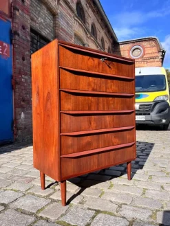 Pamono Danish Teak Chest of Drawers with Lock Discount