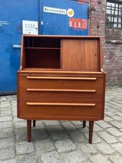 Pamono Danish Teak Secretaire with Mirror Discount