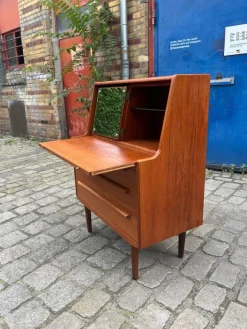 Pamono Danish Teak Secretaire with Mirror Discount