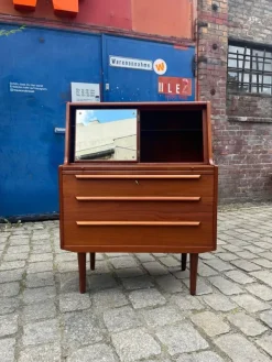 Pamono Danish Teak Secretaire with Mirror Discount