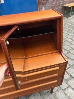 Pamono Danish Teak Secretaire with Mirror Discount