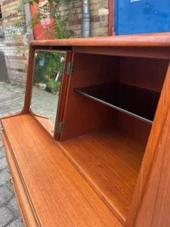 Pamono Danish Teak Secretaire with Mirror Discount