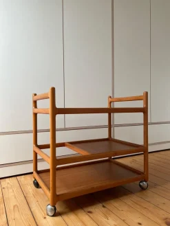 Pamono Danish Teak Serving Trolley by Johannes Andersen for CFC Silkeborg New