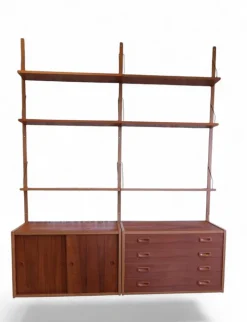 Pamono Danish Wall-Mounted Shelving System in Teak, 1960s Discount