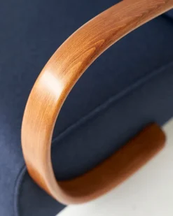 Pamono Dark Blue H-410 Armchair by Jindrich Halabala, 1930s New