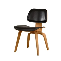 Pamono DCW Dining Chair in Ash with Dark Brown Leather Seat by Charles & Ray Eames for Vitra, 1990s Discount