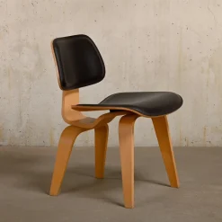 Pamono DCW Dining Chair in Ash with Dark Brown Leather Seat by Charles & Ray Eames for Vitra, 1990s Discount