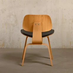 Pamono DCW Dining Chair in Ash with Dark Brown Leather Seat by Charles & Ray Eames for Vitra, 1990s Discount