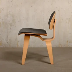 Pamono DCW Dining Chair in Ash with Dark Brown Leather Seat by Charles & Ray Eames for Vitra, 1990s Discount