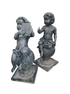 Pamono Decorative Bronze Musical Cherubs for Garden, 1980, Set of 4 Online