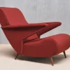 Pamono Dedar Wool and Walnut Reclining Armchair from Angelo Banfi, Italy, 1944 Sale