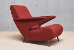 Pamono Dedar Wool and Walnut Reclining Armchair from Angelo Banfi, Italy, 1944 Sale