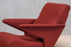 Pamono Dedar Wool and Walnut Reclining Armchair from Angelo Banfi, Italy, 1944 Sale