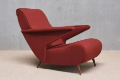 Pamono Dedar Wool and Walnut Reclining Armchair from Angelo Banfi, Italy, 1944 Sale