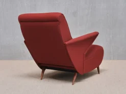 Pamono Dedar Wool and Walnut Reclining Armchair from Angelo Banfi, Italy, 1944 Sale
