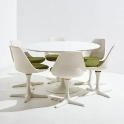 Pamono Dining Table and Chairs by Maurice Burke for Arkana, 1960s, Set of 7 Clearance