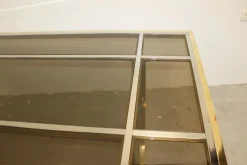 Pamono Dining Table in Chromed Steel and Brass by Romeo Rega, 1970s Online