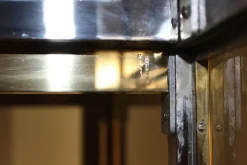 Pamono Dining Table in Chromed Steel and Brass by Romeo Rega, 1970s Online