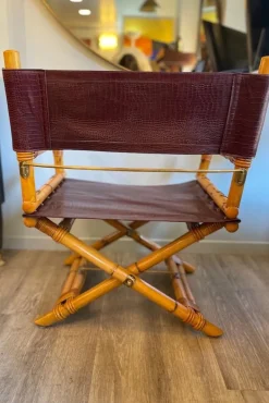 Pamono Director's Chair in Leather and Brass by Ryda Levi McGuire, 1960s Outlet