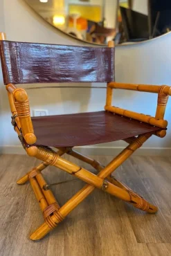 Pamono Director's Chair in Leather and Brass by Ryda Levi McGuire, 1960s Outlet