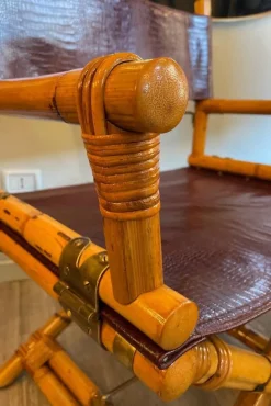 Pamono Director's Chair in Leather and Brass by Ryda Levi McGuire, 1960s Outlet