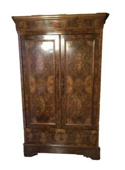 Pamono 2-Door Wardrobe with Drawer in Walnut, 1850s Sale