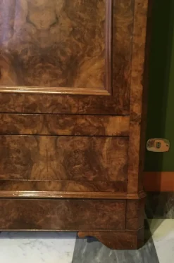 Pamono 2-Door Wardrobe with Drawer in Walnut, 1850s Sale