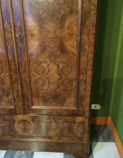 Pamono 2-Door Wardrobe with Drawer in Walnut, 1850s Sale