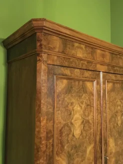 Pamono 2-Door Wardrobe with Drawer in Walnut, 1850s Sale