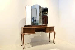 Pamono Dutch Mahogany Dressing Table with Mirror, 1950s Hot