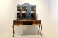 Pamono Dutch Mahogany Dressing Table with Mirror, 1950s Hot
