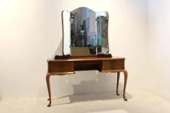 Pamono Dutch Mahogany Dressing Table with Mirror, 1950s Hot