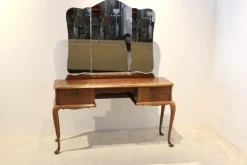 Pamono Dutch Mahogany Dressing Table with Mirror, 1950s Hot