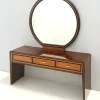 Pamono Ebonized Walnut and Birch Vanity Table with Mirror attributed to Paolo Buffa, 1950s Sale