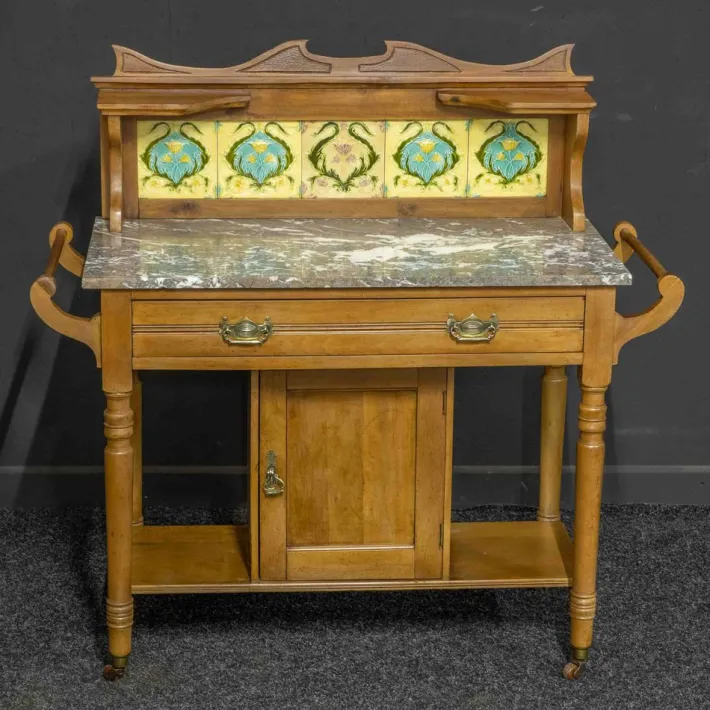 Pamono Edwardian Birch Washstand Online