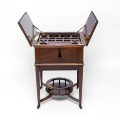 Pamono Edwardian Oak Metamorphic Rise and Fall Cocktail Drinks Cabinet, 1890s Best