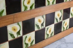 Pamono Edwardian Tile Back Marble Top Washstand in Birch, 1890s Discount