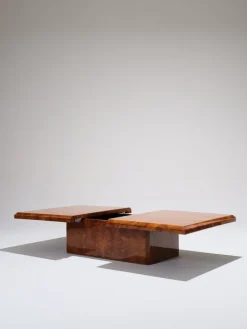 Pamono Elm Burr Bar Coffee Table, 1970s New