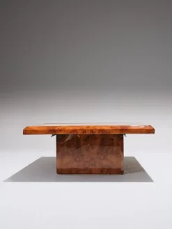Pamono Elm Burr Bar Coffee Table, 1970s New