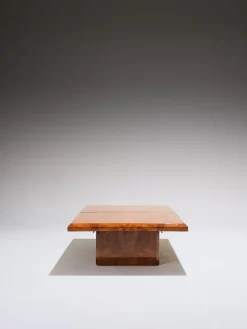 Pamono Elm Burr Bar Coffee Table, 1970s New