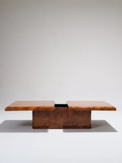 Pamono Elm Burr Bar Coffee Table, 1970s New