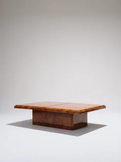 Pamono Elm Burr Bar Coffee Table, 1970s New