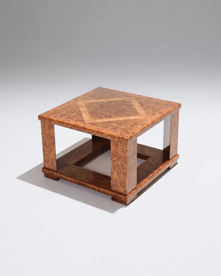 Pamono Elm Burr Side Table from Jean Claude Mahey, 1970s Online