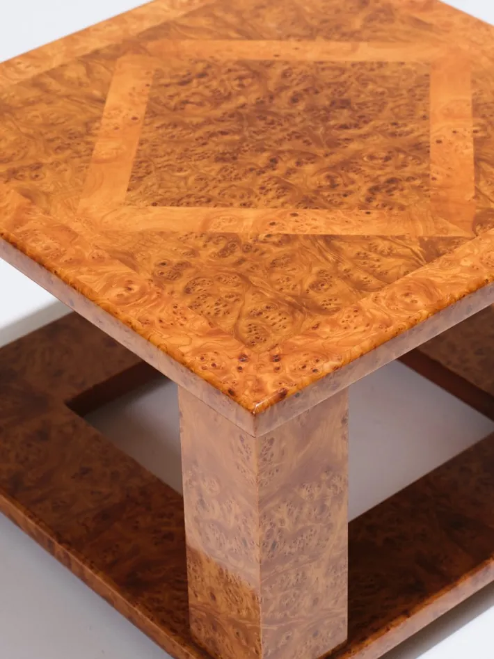 Pamono Elm Burr Side Table from Jean Claude Mahey, 1970s Online