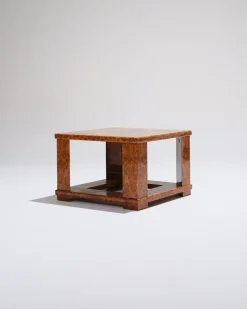 Pamono Elm Burr Side Table from Jean Claude Mahey, 1970s Online