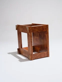 Pamono Elm Burr Side Table from Jean Claude Mahey, 1970s Online