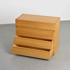 Pamono Elm Chest of Drawers from Maison Regain, France, 1970s