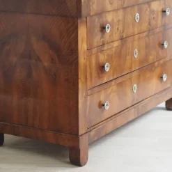 Pamono Empire Biedermeier Chest of Drawers with Marble Best